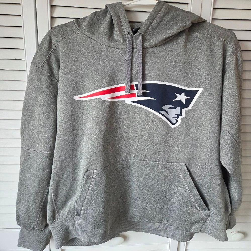 Men's Nike DRI-FIT Gray New England Patriots Hoodie L